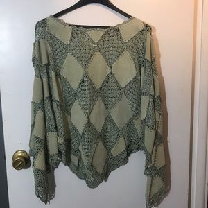 Vintage Bagatelle Leather and Crochet Poncho